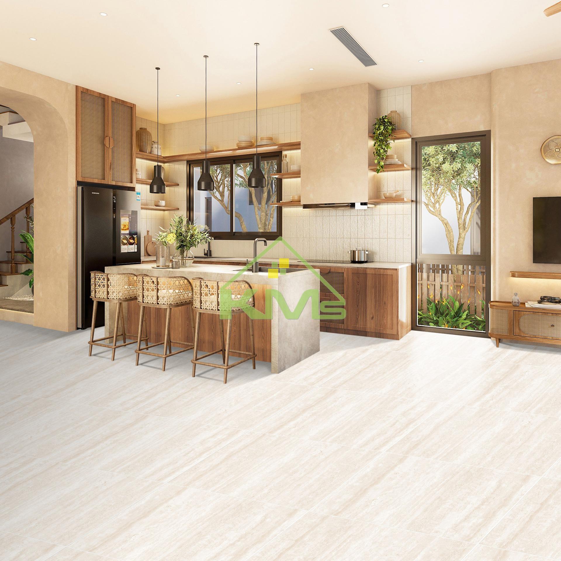 Gạch Travertine G88T01J Gạch vân đá lát nền - Gạch lát nền phòng khách